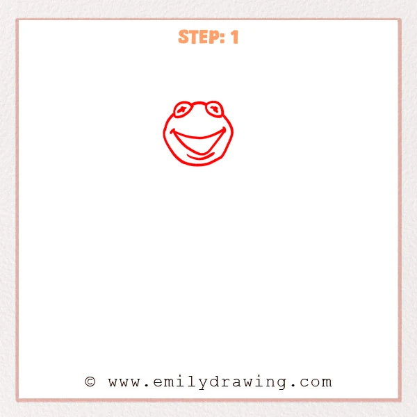 how to draw a kermit the frog - Step 1